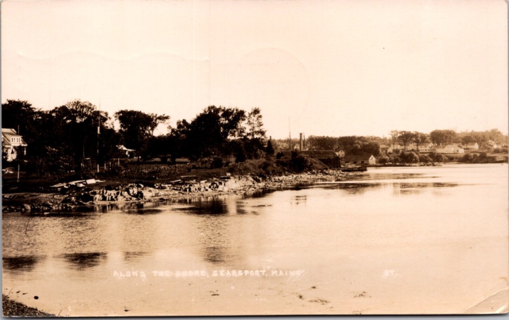 Real Photo Postcard Along The Shore of Searsport, Maine