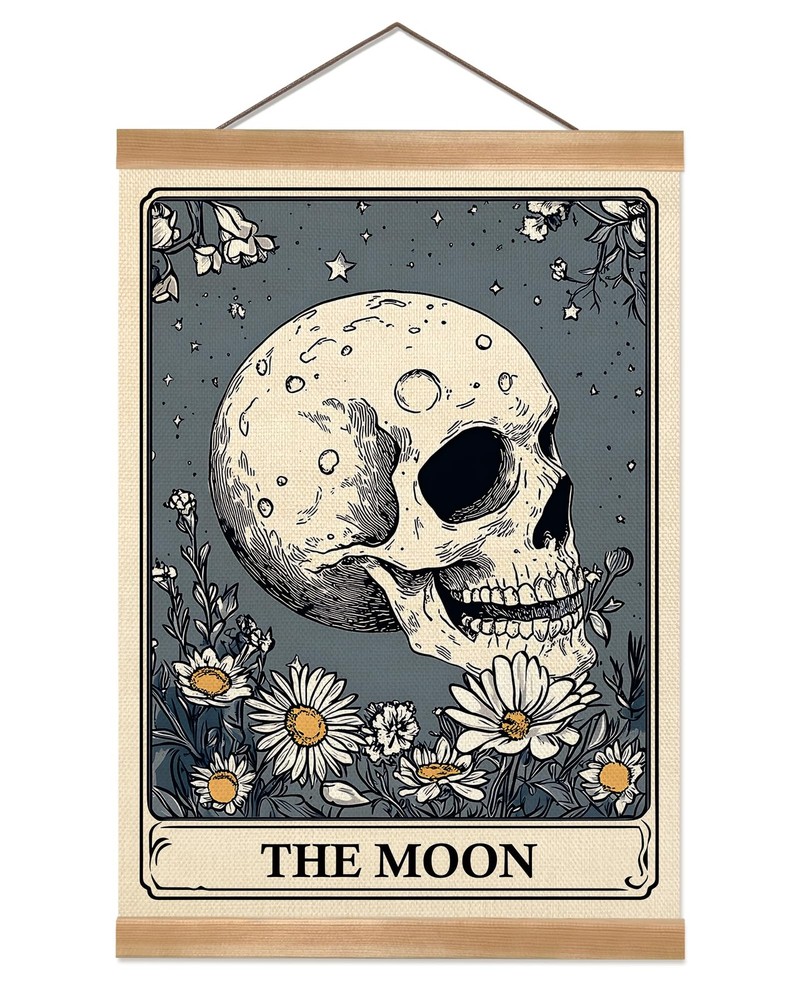 Tarot Card Wall Art Moon Canvas Wall Decor Mystical Astrology Wall Art Boho C...