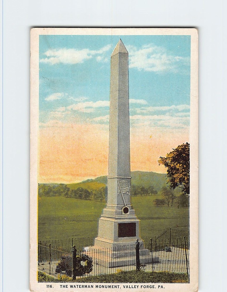 Postcard The Waterman Monument Valley Forge King of Prussia Pennsylvania USA