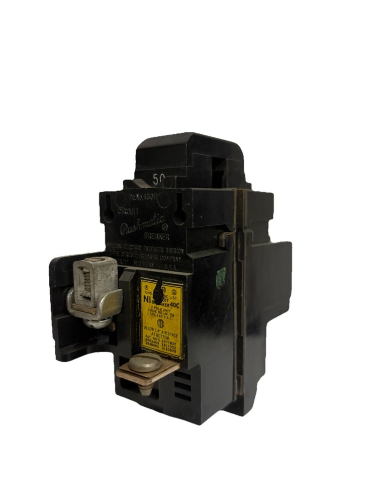 Pushmatic P250 2 Pole 50 Amp Circuit Breaker With Shield And Tabs