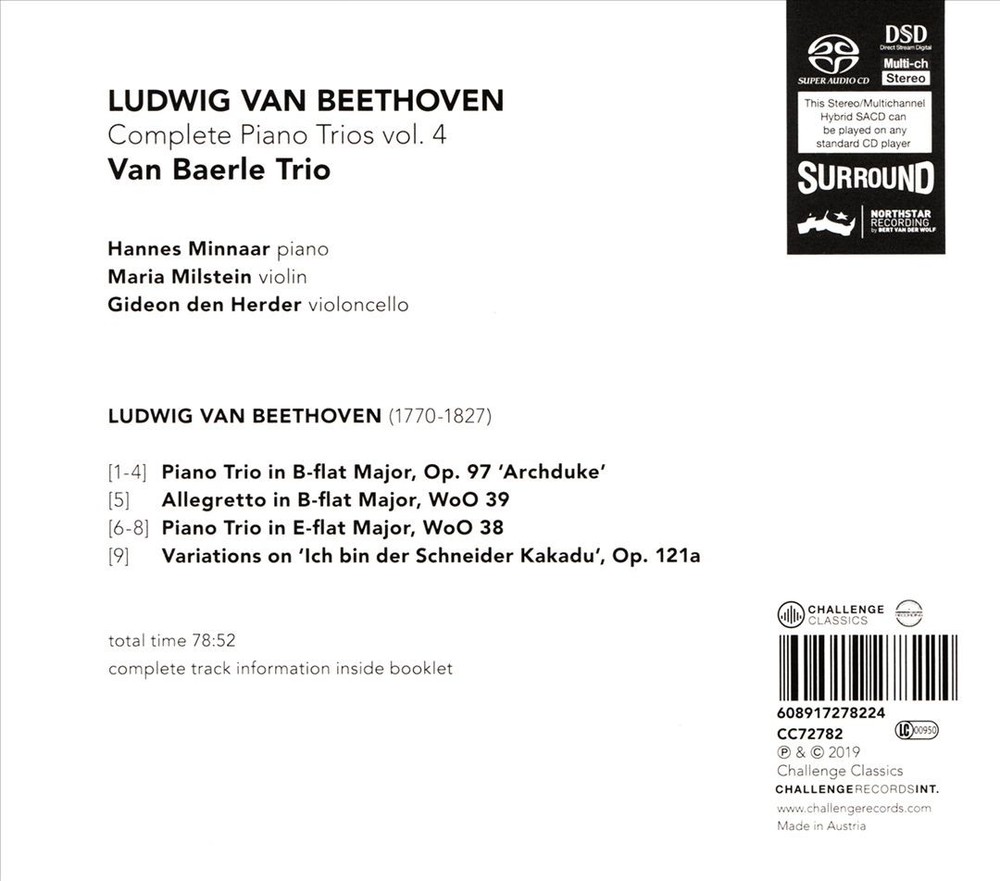Van Baerle Trio Ludwig Van Beethoven: Complete Piano Trios, Vol. 4 New Super Aud