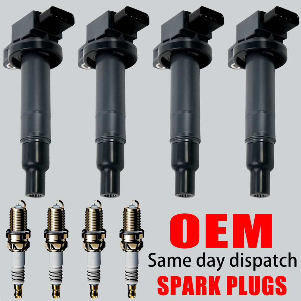 High-Performance 4X Ignition Coils & Iridium Spark Plugs for Toyota Prius Yaris 1.5L UF316