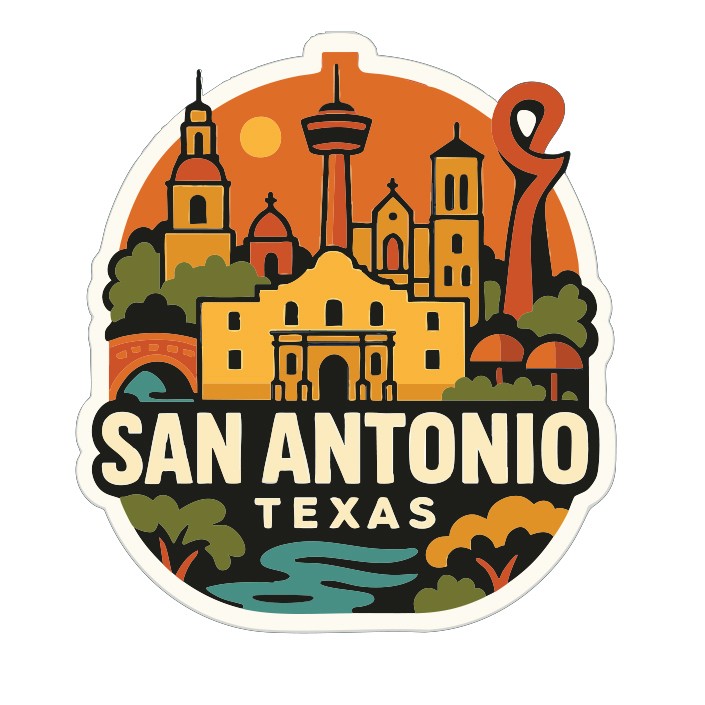 San Antonio TX Skyline Vinyl Decal Sticker Die-Cut Landmark Design
