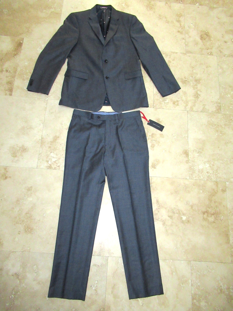 NWT Tommy Hilfiger Mens Blue Tyler Modern Fit 2pc Jacket &34