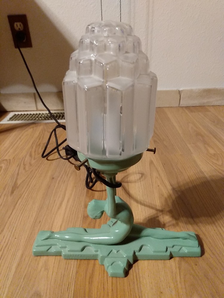 Art Deco Nymph Lamp Cast Iron Vintage Made By Sarsaparilla
