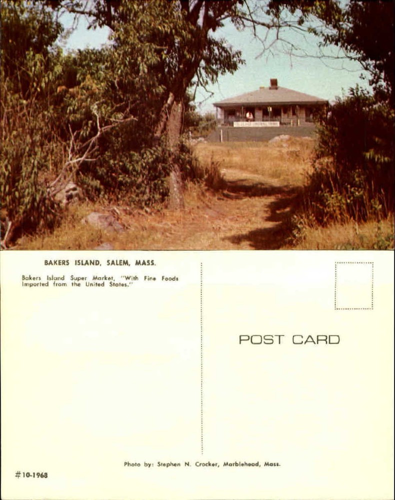 Bakers Island Supermarket Salem Massachusetts MA chrome unused old postcard