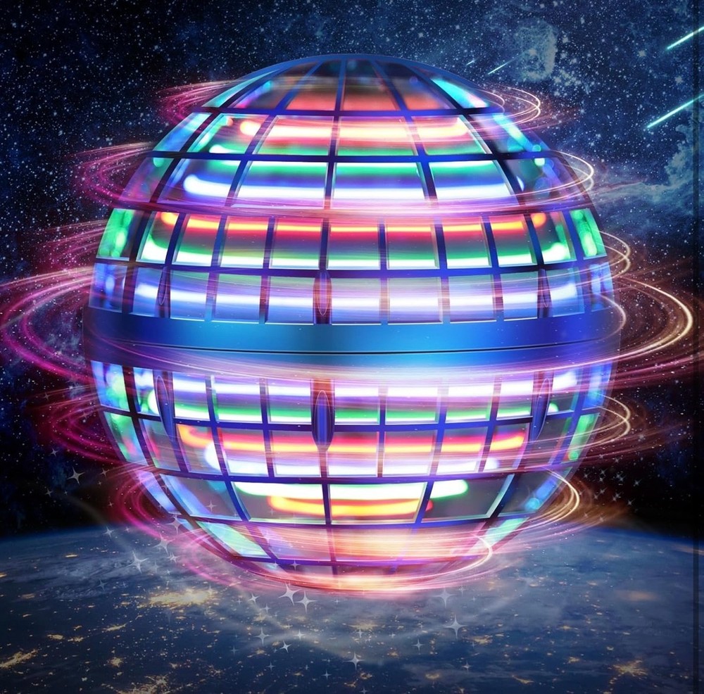 Flying Orb Ball Toy Spinner Drone Hover Ball with LED Lights for Kids & Adults