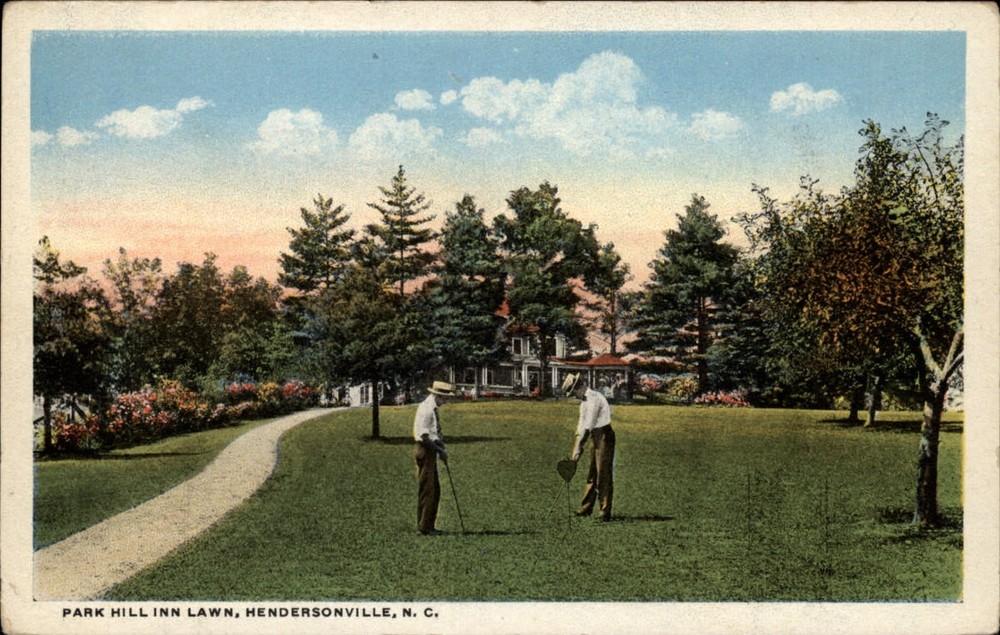North Carolina Hendersonville Park Hill Inn golf course 1920s ~ postcard sku369