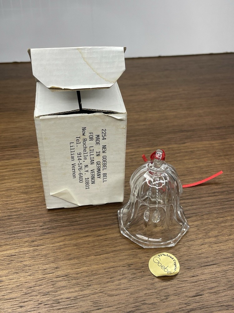 Vintage Goebel 24% Lead Crystal Christmas Bell Ornament Germany