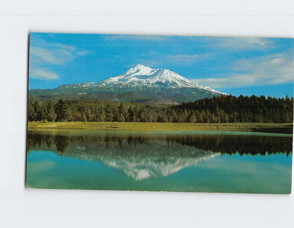 Postcard Lake Shastina & Mt. Shasta California USA