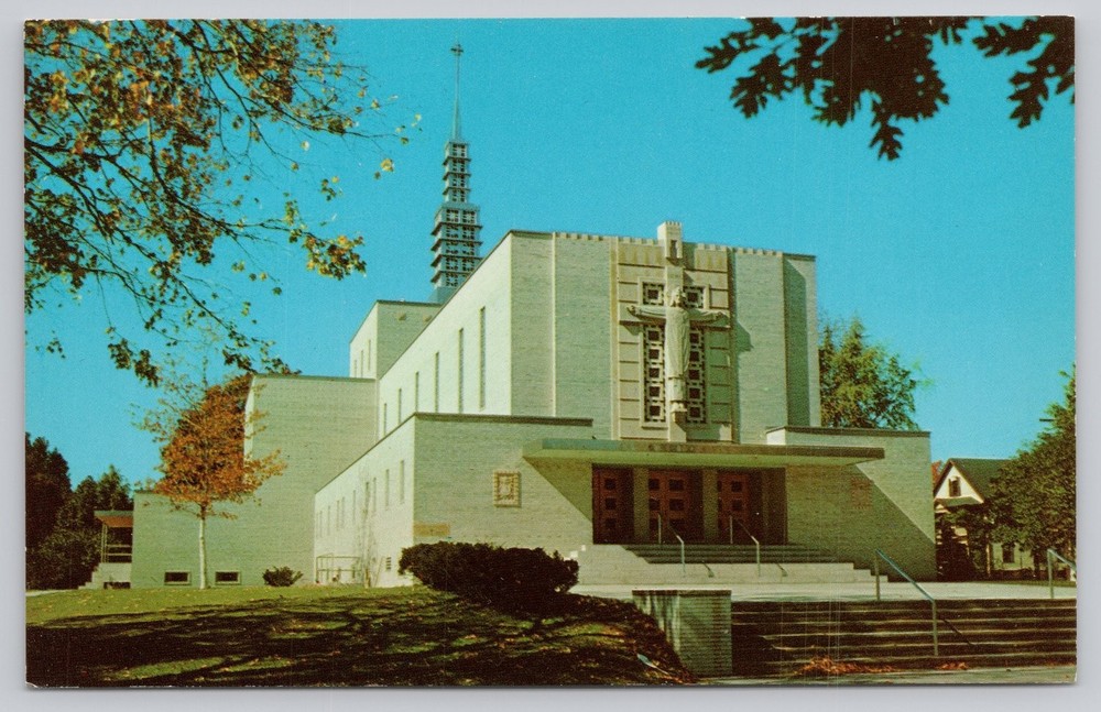 St. Anne's Roman Catholic Church Bristol, CT Vintage Chrome Postcard NATCO