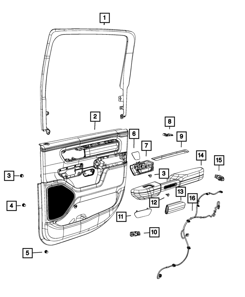 Genuine Mopar Rear Door Trim Armrest Right 6EK381X5AD