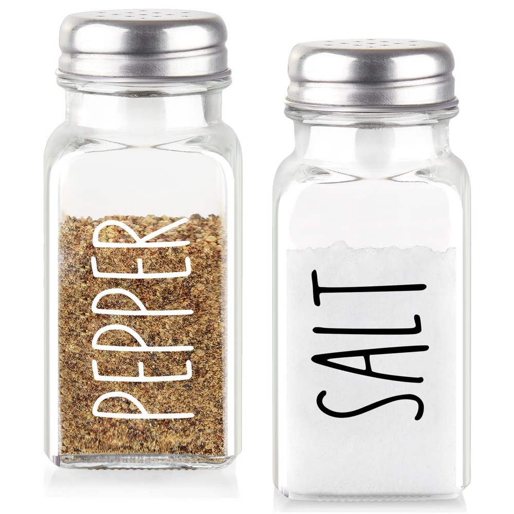 2.7oz Clear Glass Salt and Pepper Shakers with Stainless Steel Lid