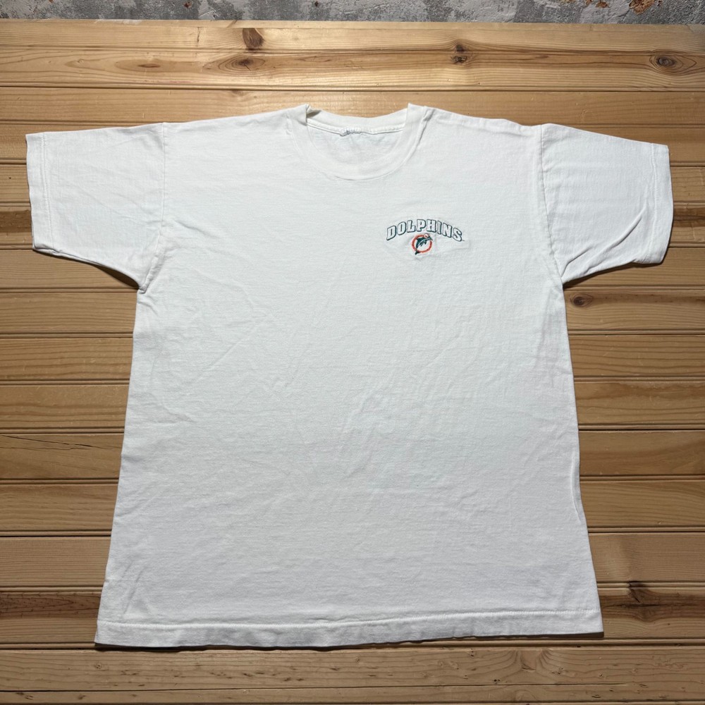 Vintage 90s Y2K Dolphins Embroidered Logo Single Stitch T-Shirt Men's - Size XL