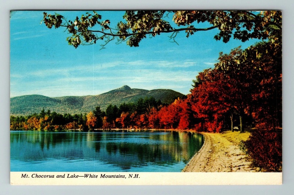 White Mountains NH-New Hampshire, Mt Chocorua And Lake, Vintage Postcard