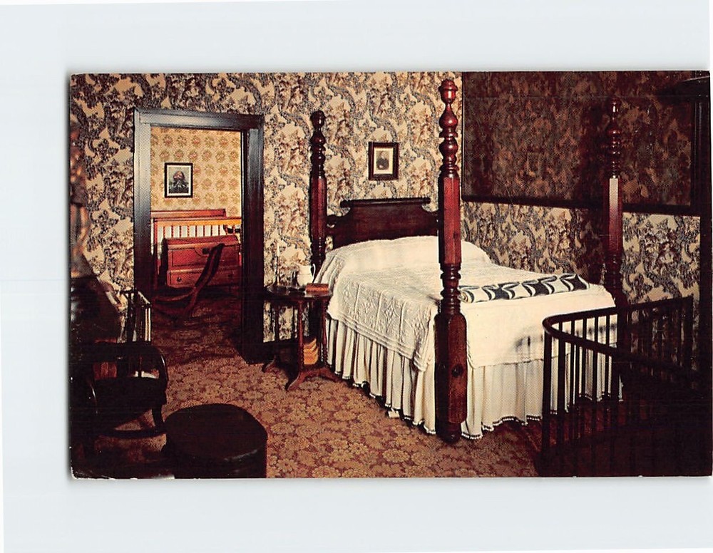 Postcard Abraham Lincoln's Bedroom Abraham Lincoln Home Springfield Illinois USA
