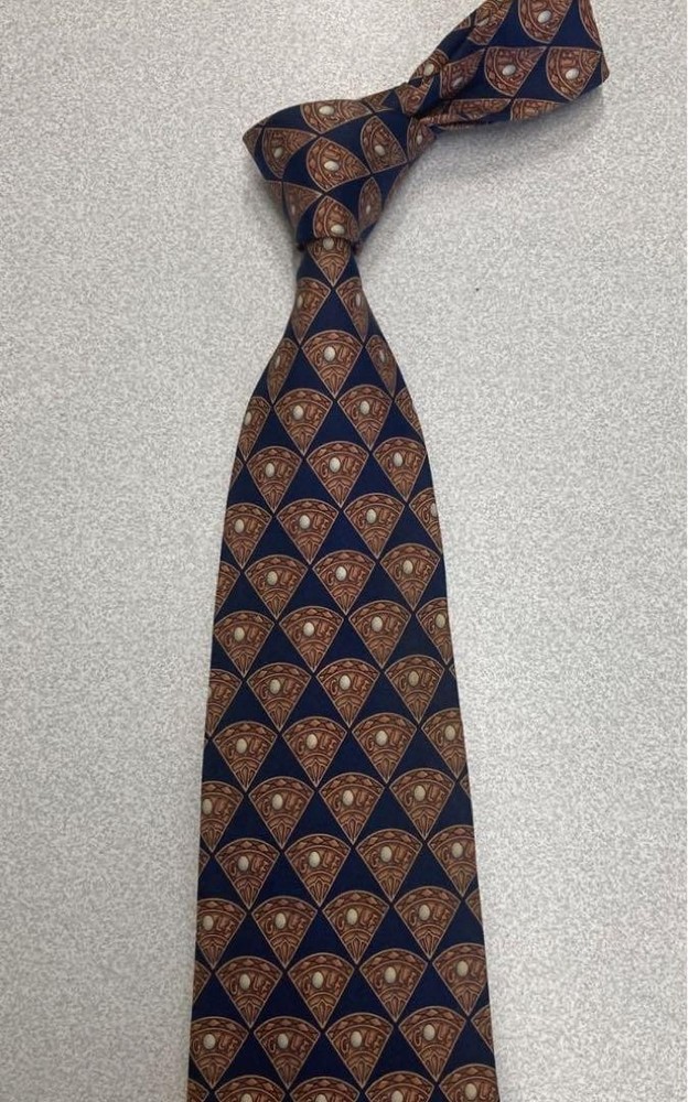 Gucci Navy Silk Tie Belt Wallet Golf Pattern Used