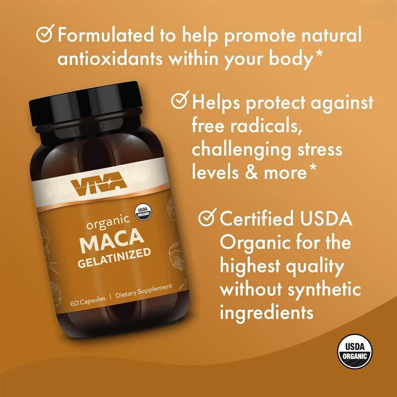 Organic Maca Dietary Supplement, (60 capsules)