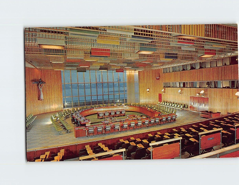 Postcard Trusteeship Council Chamber United Nations Headquarters NYC NY