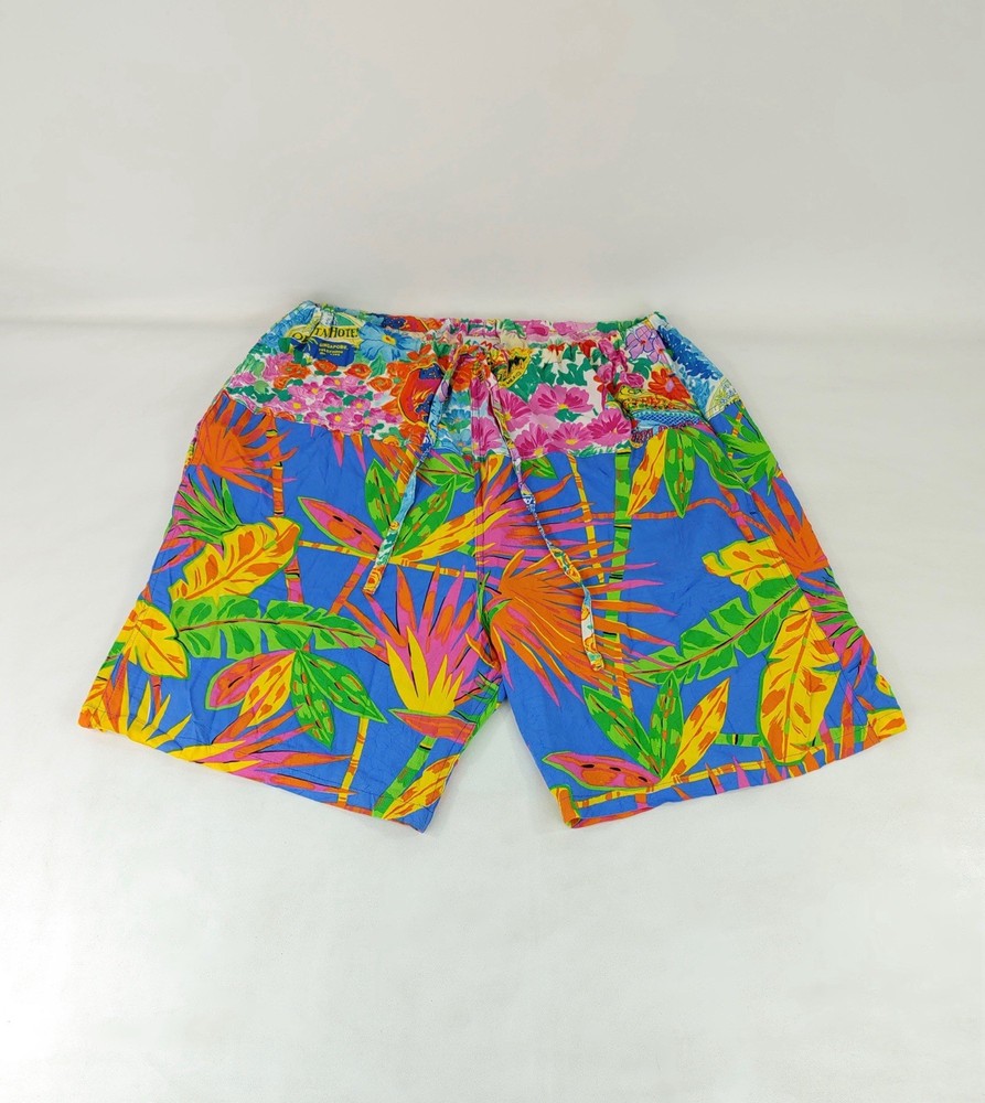 Vintage Jams World Drawstring Shorts Tropical Floral Hawaii Size V Resort Beach