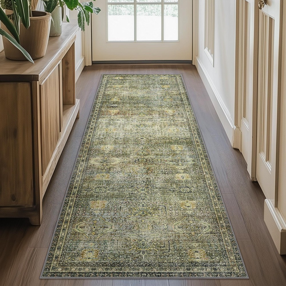 GENIMO 2x5 Non Slip Hallway Runner Rug, Machine Washable, Thin & Low Pile Lightw