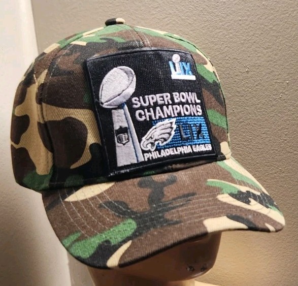Philadelphia Eagles Superbowl Hat structured Camo Adjustable Eagles Hat