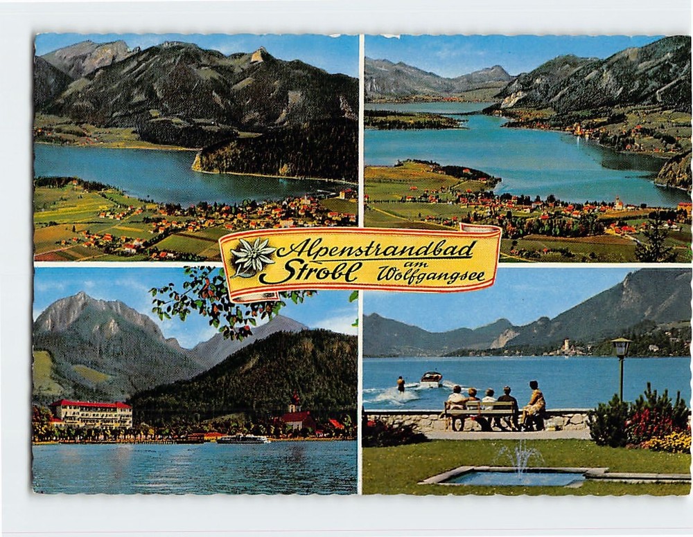 Postcard Scenes and Views in Strobl Lake Wolfgang Austria