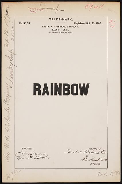 Photo:[ The N. K. Fairbank Company for Rainbow brand Laundry Soap]
