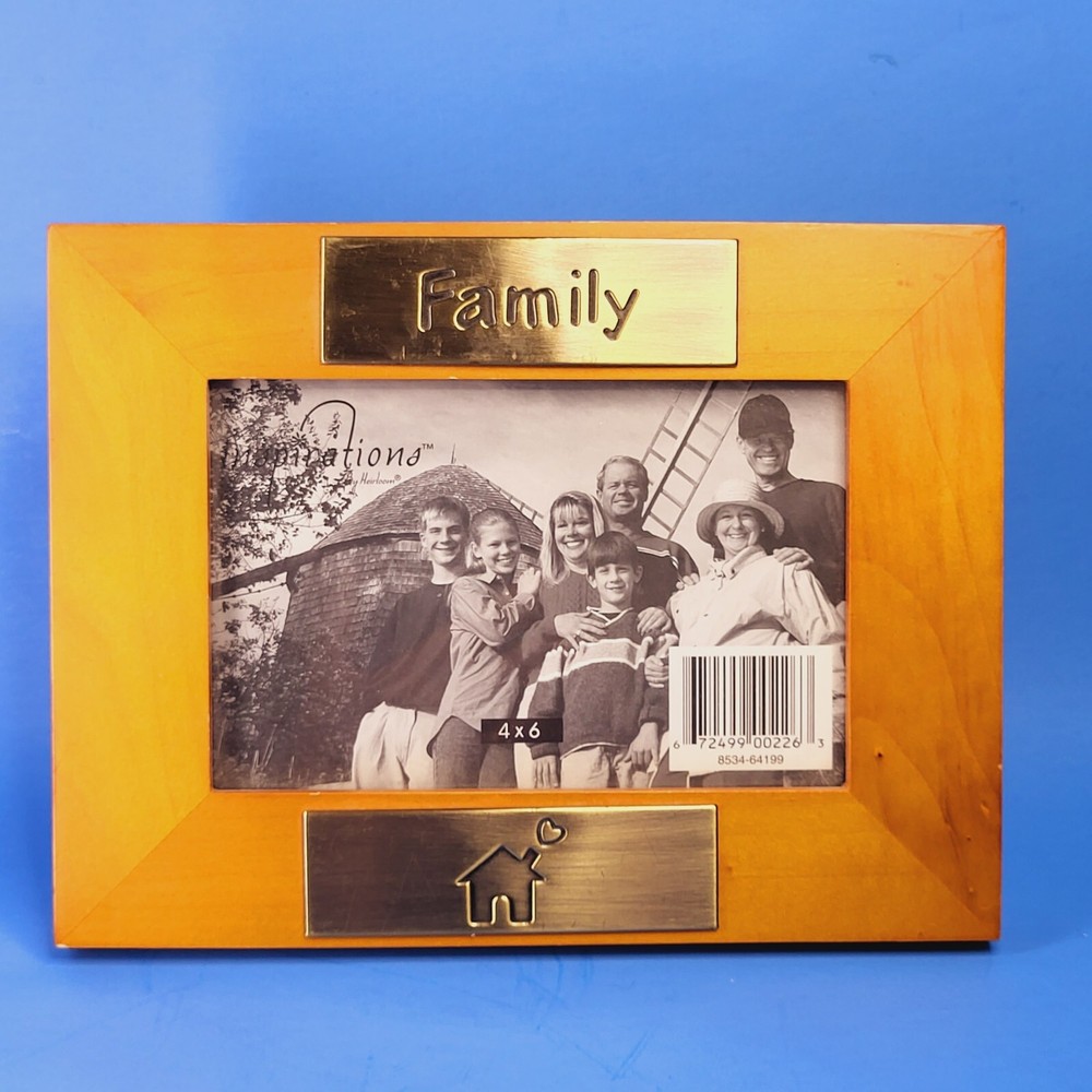 Heirloom Easel Back Wood Metal 4x6 Wooden Picture Frame for Family Inspiration