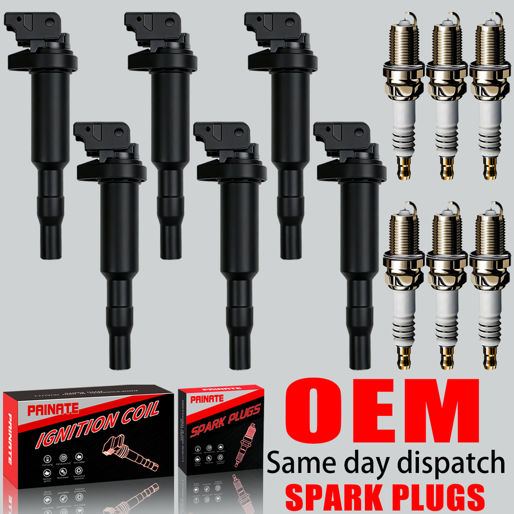 6X OEM Ignition Coil & Iridium Spark Plug For BMW 328i 335i 535i 640 X5 X6 UF592