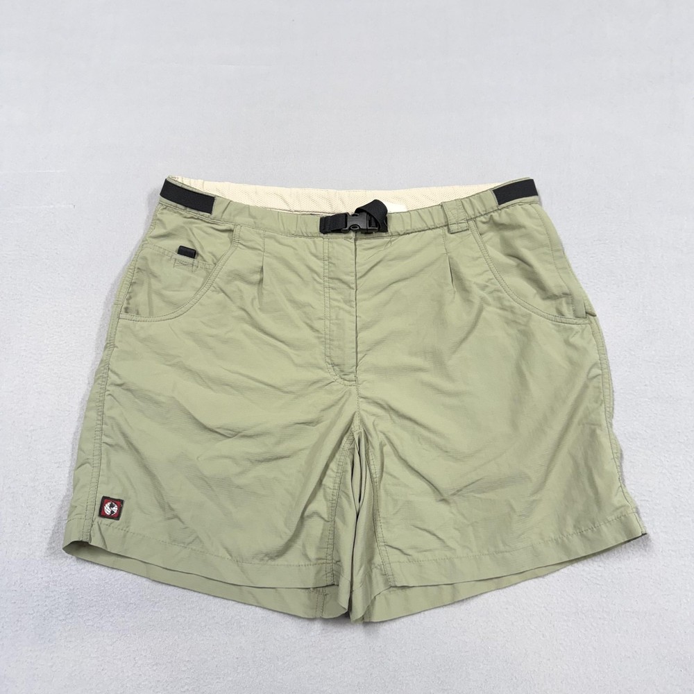 Eddie Bauer EBTEK Shorts Womens XL Green Utility Hiking Nylon Quick Dry Belt