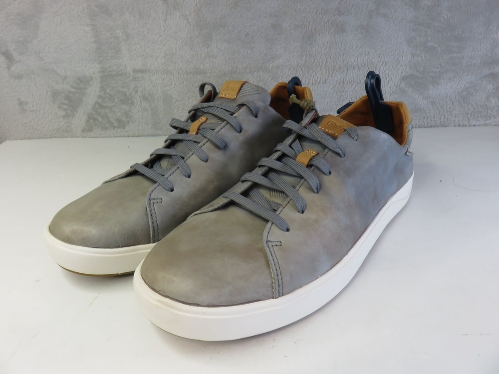 OluKai Lae'ahi Li Men's Gray Leather Casual Sneakers Shoes Size 11 - Fast Ship