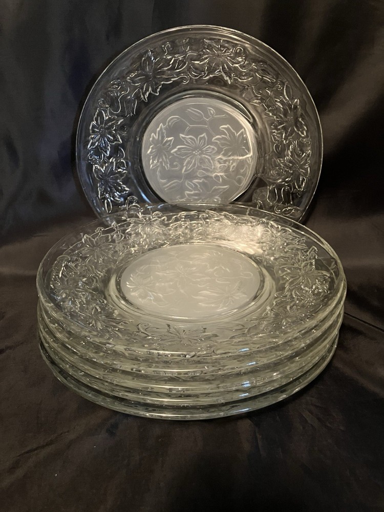 (6) Princess House Fantasia 8” Lunch Salad Dessert Frosted Plates