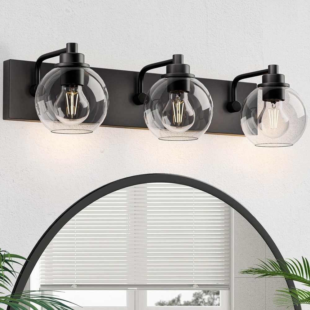 Bathroom Light Fixtures-Matte Black Vanity Lights for Bathroom, Modern Black ...