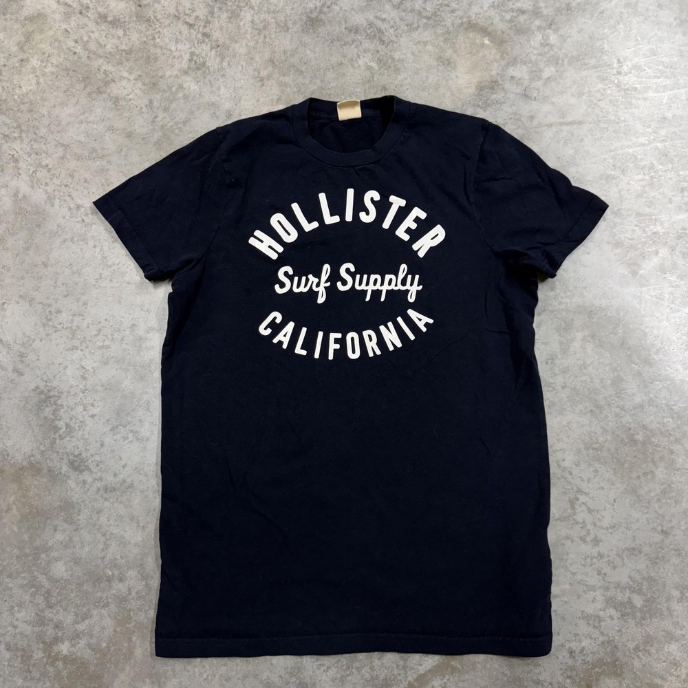 Hollister Shirt Mens Large Navy Surf Supply California Graphic Tee Surfwear