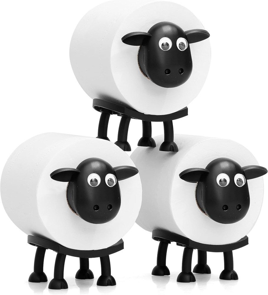 Sheep Toilet Roll Holder, Free Standing Bathroom Set, 3D Printed, Funny Hilariou