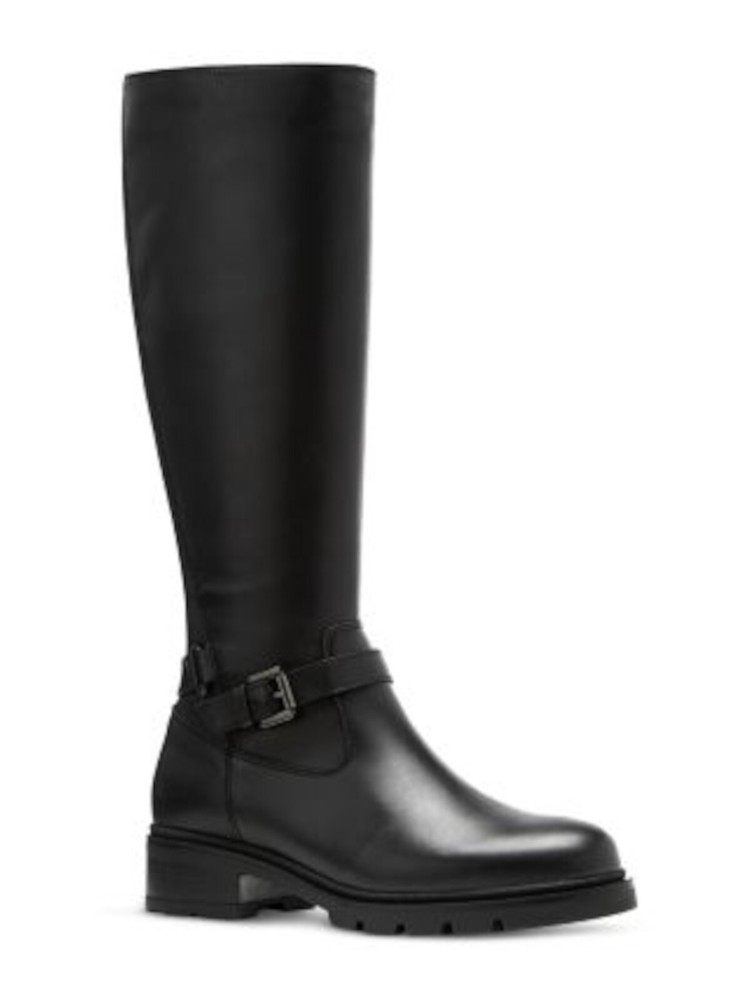 LA CANADIENNE Womens Black Buckled Strap Sonnie Leather Riding Boot 8.5 M