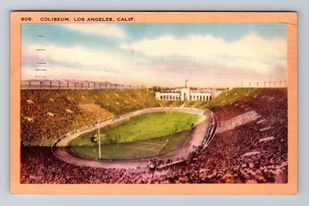 Los Angeles CA-California Coliseum Vintage c1946 Postcard