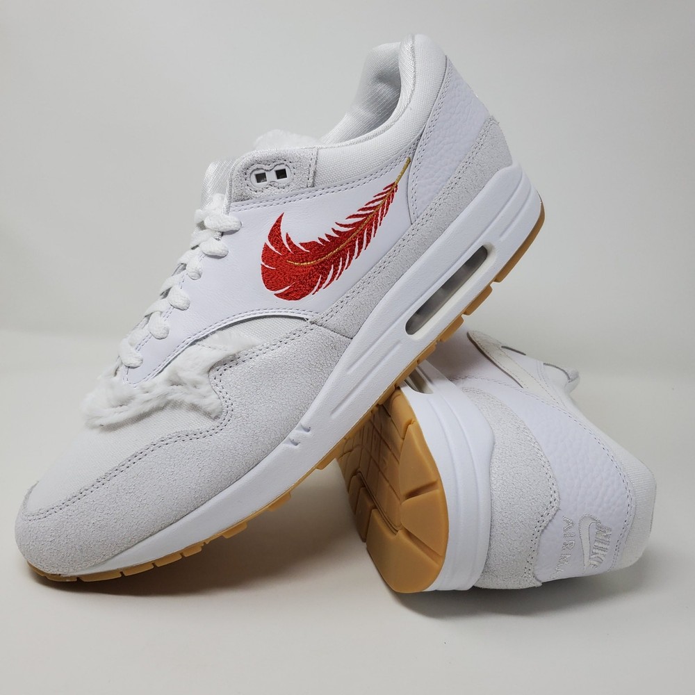 Nike Air Max 1 PRM Bay Coast Pack White University Red FJ4451-100 Men's Size 14