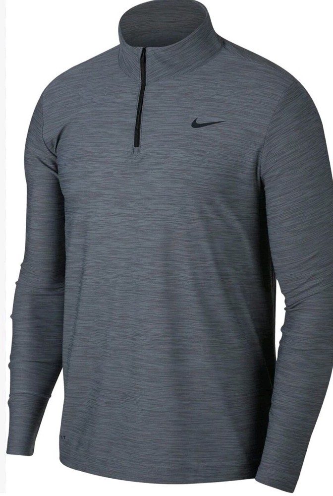 Nike Dri Fit Quarter Zip Long Sleeve Running Shorts Pullover Top! Size L