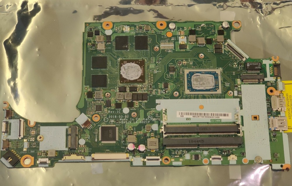 Acer Nitro 5 AN515-42 Ryzen 5 2500U RX560X 4GB Motherboard For Parts Not Working  -image