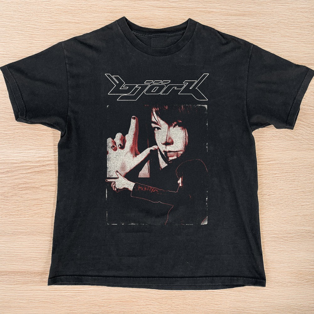 HOT! Bjork The Lie Graphic Tee Retro Alternative Unisex Black T-shirt Size S-5XL