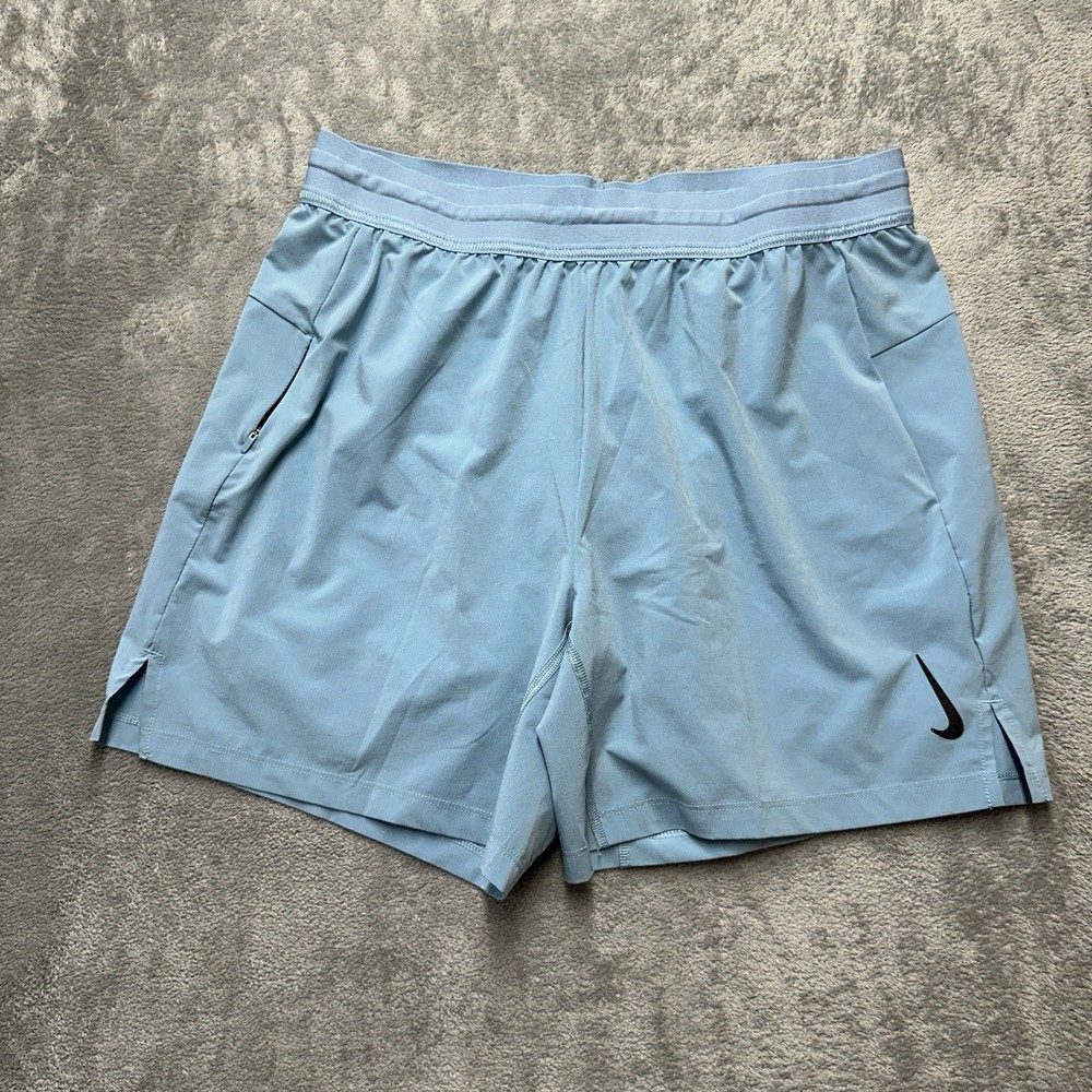 Nike Yoga Shorts Men’s Large Blue 2-in-1 Training 6