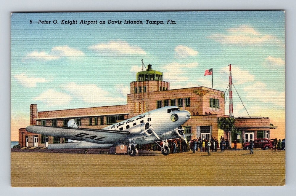Tampa, FL-Florida, Peter O. Knight Airport on Davis Islands, Vintage Postcard