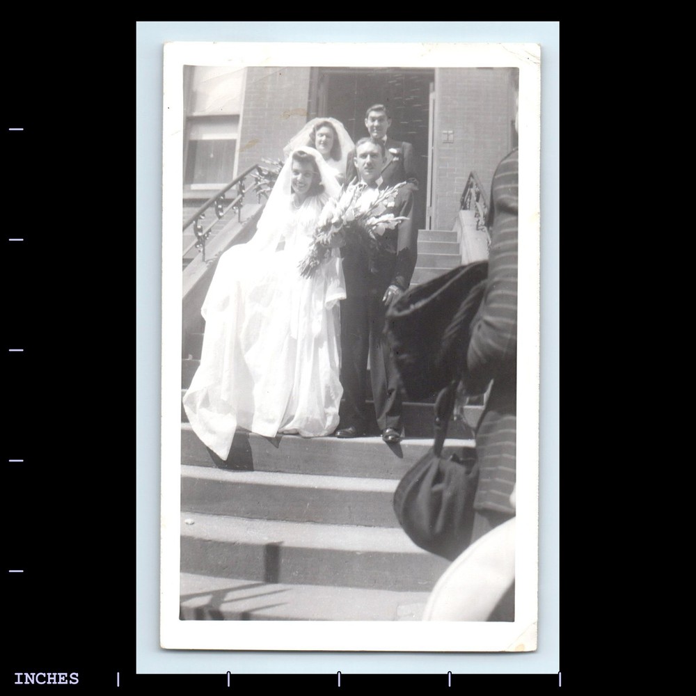 Old Vintage Photo MEN WOMEN BRIDE GROOM WEDDING CEREMONY