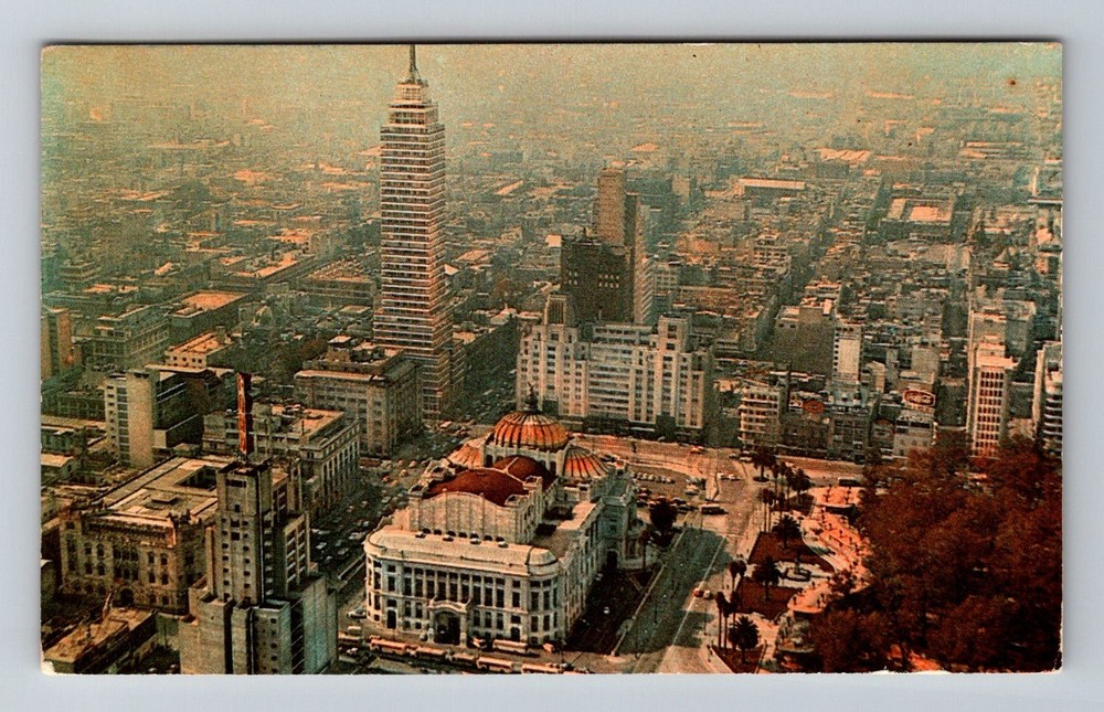 Mexico City- Aerial Panarama City View Souvenir Old Postal PC Vintage Postcard