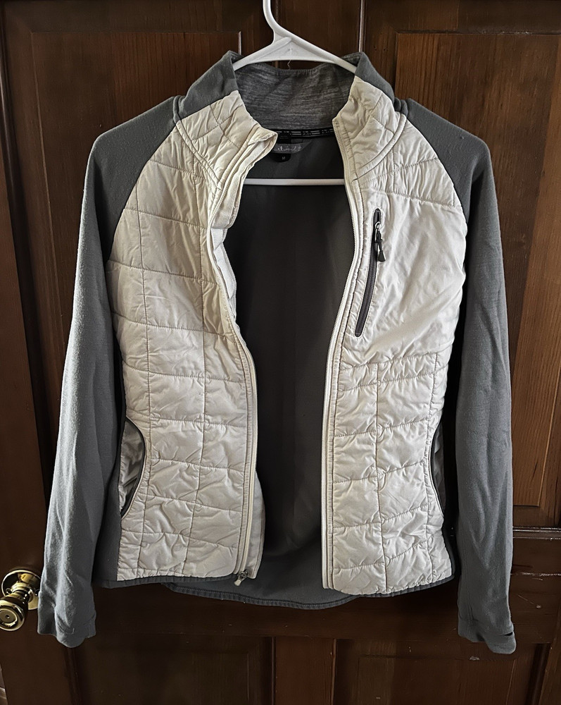 Smartwool Women's Full Zip Jacket w/ Zipped Pockets Gray/White M Hiking