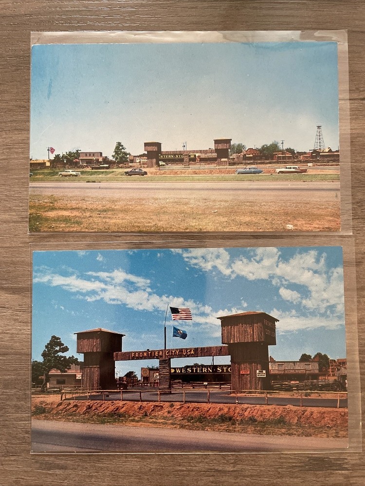 Postcard Lot of 2 - Frontier City Entrance - Oklahoma City Route 66