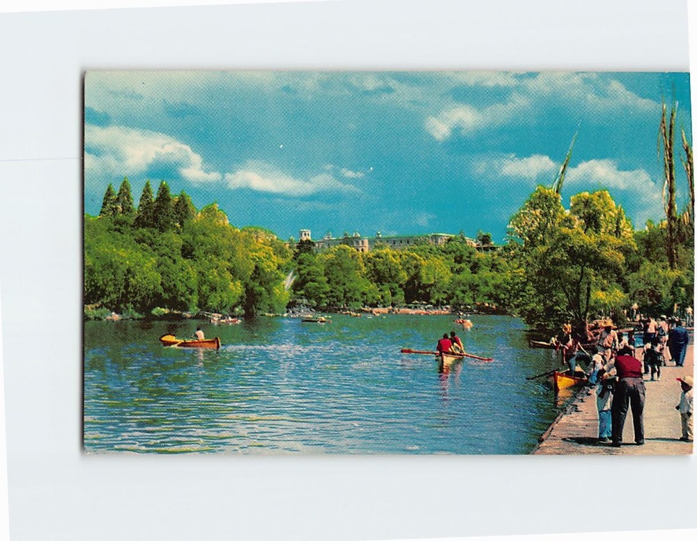 Postcard The Chapultepec Lake and the Castle at the Back Mexico City Mexico