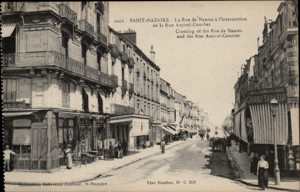 Street View Saint-Nazaire France vintage postcard s093